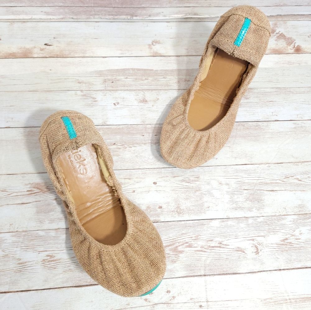 Tieks Foldable ballet flats in brentwood vegan burlap